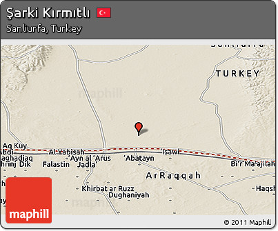 Shaded Relief Panoramic Map of Şarki Kırmıtlı
