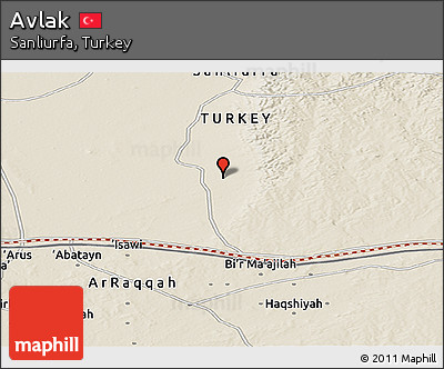 Shaded Relief Panoramic Map of Avlak