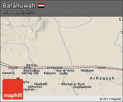 Shaded Relief Panoramic Map of Barāhuwah