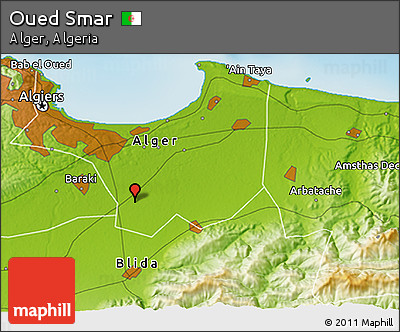 Physical 3D Map of Oued Smar