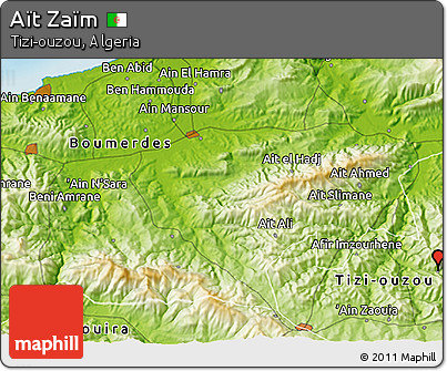 Physical 3D Map of Aït Zaïm