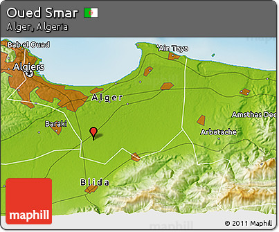 Physical 3D Map of Oued Smar