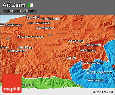 Political 3D Map of Aït Zaïm
