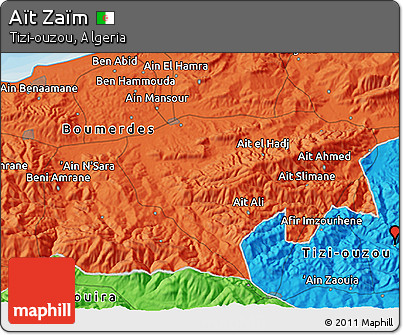 Political 3D Map of Aït Zaïm