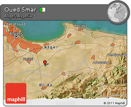 Satellite 3D Map of Oued Smar