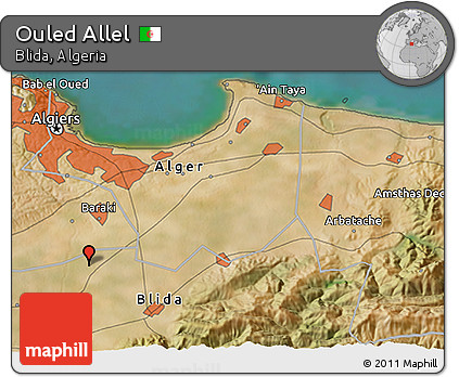 Satellite 3D Map of Ouled Allel