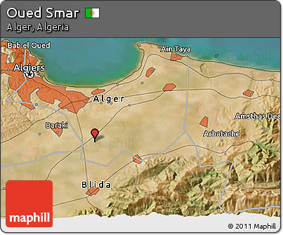 Satellite 3D Map of Oued Smar