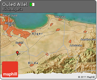 Satellite 3D Map of Ouled Allel