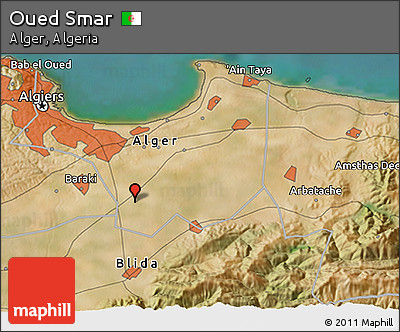 Satellite 3D Map of Oued Smar
