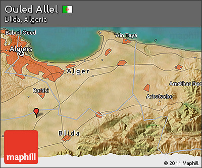 Satellite 3D Map of Ouled Allel