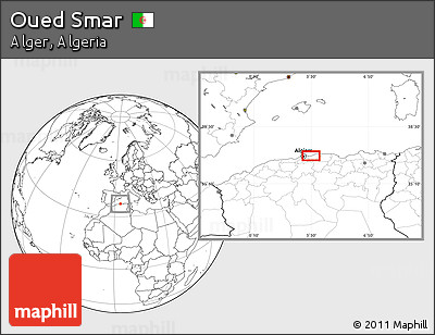 Blank Location Map of Oued Smar