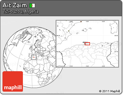 Blank Location Map of Aït Zaïm