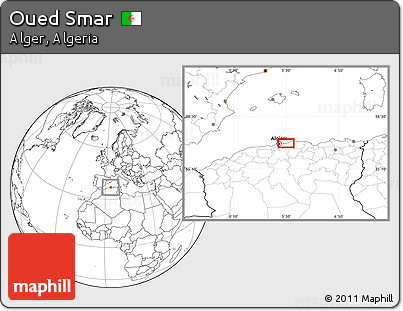 Blank Location Map of Oued Smar
