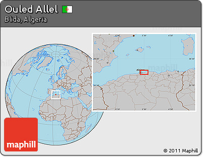 Gray Location Map of Ouled Allel