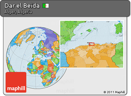 Political Location Map of Dar El Beïda