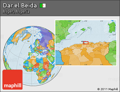Political Location Map of Dar El Beïda