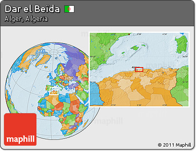 Political Location Map of Dar El Beïda