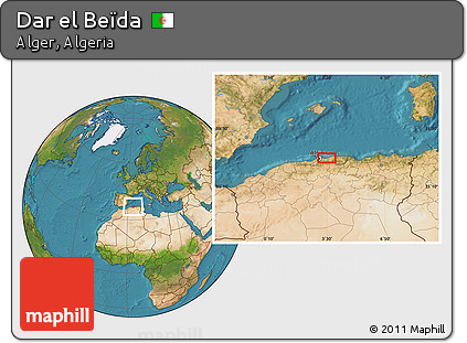 Satellite Location Map of Dar El Beïda