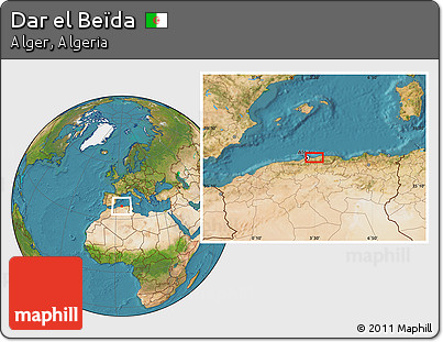 Satellite Location Map of Dar El Beïda