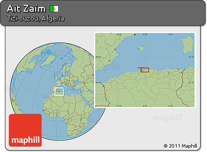 Savanna Style Location Map of Aït Zaïm
