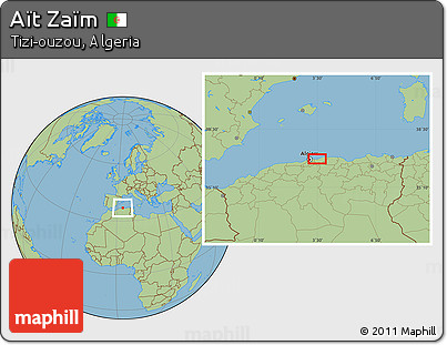 Savanna Style Location Map of Aït Zaïm