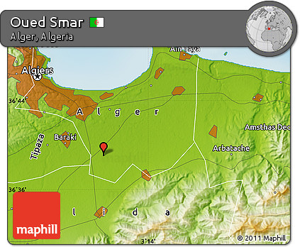 Physical Map of Oued Smar