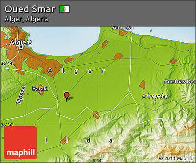 Physical Map of Oued Smar
