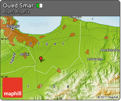 Physical Map of Oued Smar