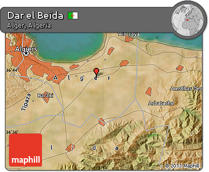 Satellite Map of Dar El Beïda