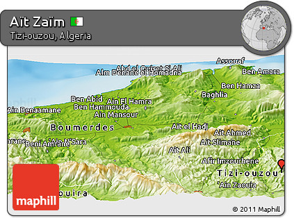 Physical Panoramic Map of Aït Zaïm