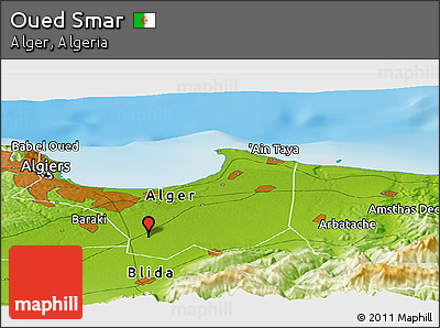 Physical Panoramic Map of Oued Smar