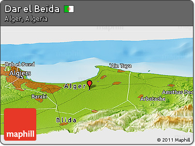 Physical Panoramic Map of Dar El Beïda