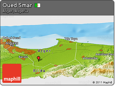 Physical Panoramic Map of Oued Smar