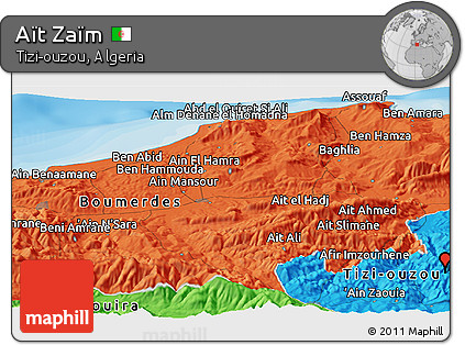 Political Panoramic Map of Aït Zaïm