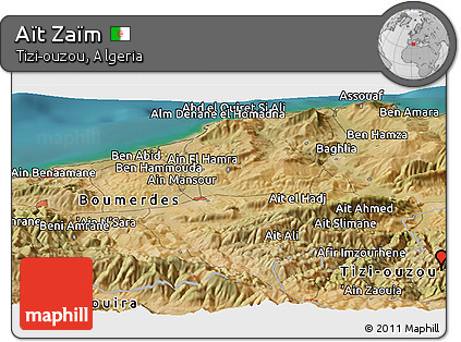 Satellite Panoramic Map of Aït Zaïm