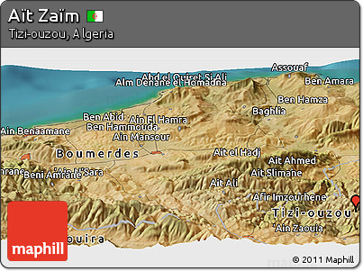 Satellite Panoramic Map of Aït Zaïm
