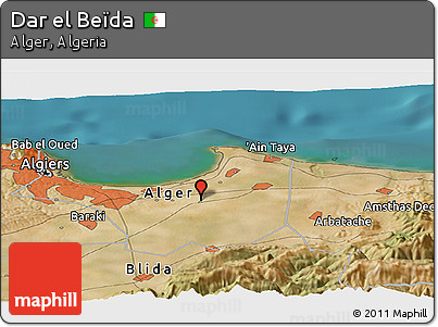 Satellite Panoramic Map of Dar El Beïda
