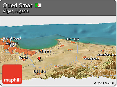 Satellite Panoramic Map of Oued Smar