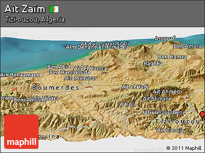 Satellite Panoramic Map of Aït Zaïm