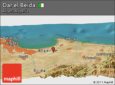 Satellite Panoramic Map of Dar El Beïda