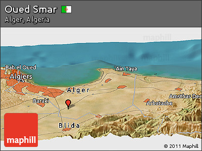 Satellite Panoramic Map of Oued Smar