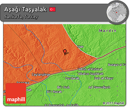 Political 3D Map of Aşağı Taşyalak