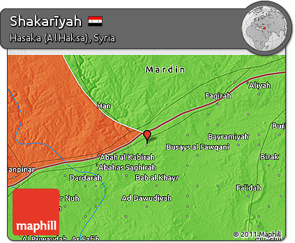 Political 3D Map of Shakarīyah