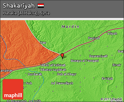 Political 3D Map of Shakarīyah