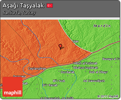 Political 3D Map of Aşağı Taşyalak