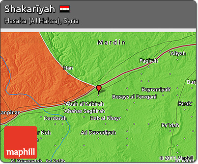 Political 3D Map of Shakarīyah
