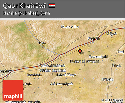 Satellite 3D Map of Qabr Khaḑrāwī