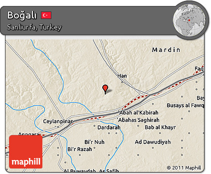 Shaded Relief 3D Map of Boğalı