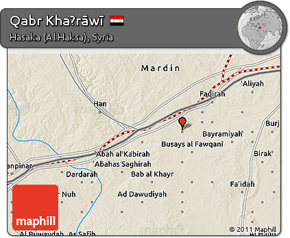 Shaded Relief 3D Map of Qabr Khaḑrāwī