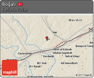 Shaded Relief 3D Map of Boğalı